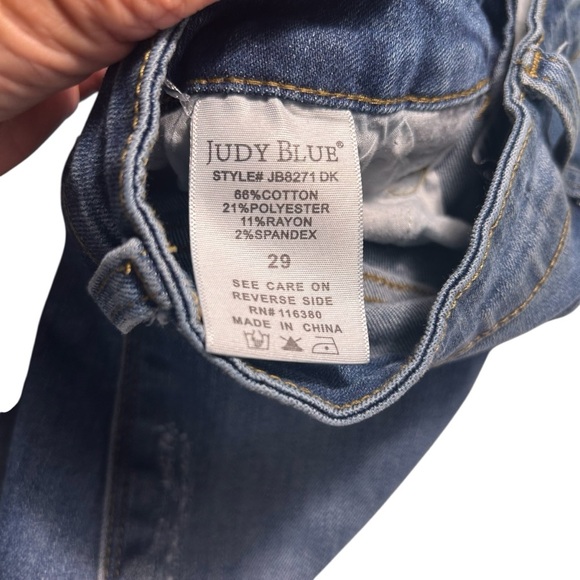 Judy Blue Distressed Blue Ankle Jeans - Picture 11 of 14